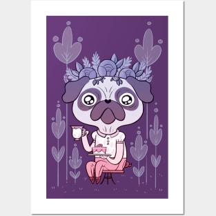 Tea Time for Pug Posters and Art